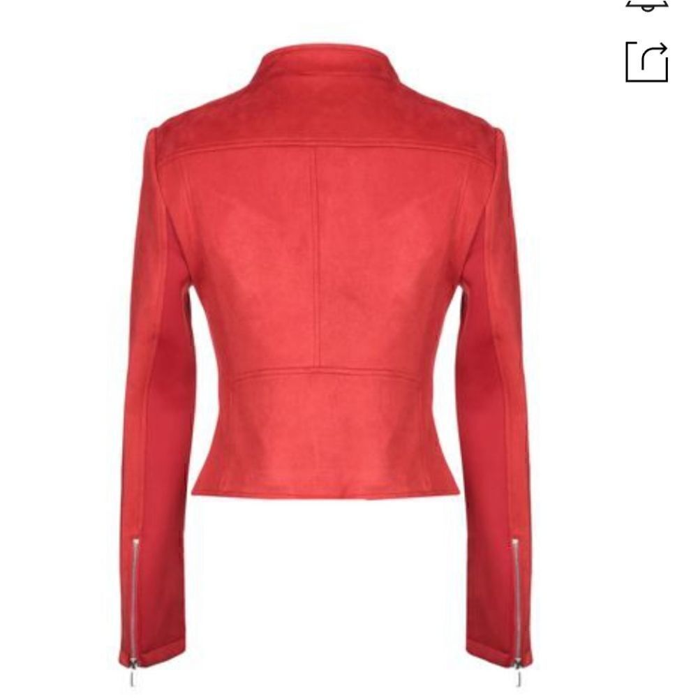 French Connection suede biker jacket red - Picture 2 of 6